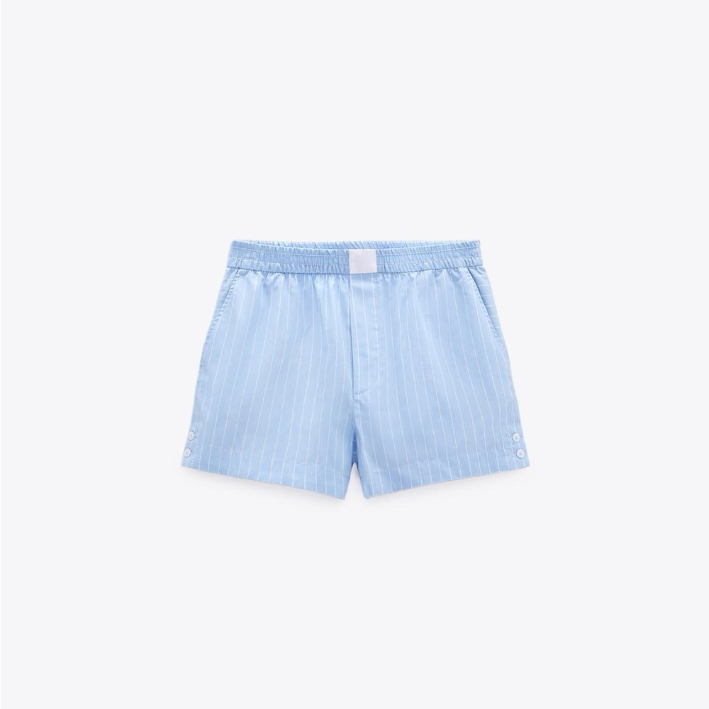 Zara Striped Poplin Shorts
